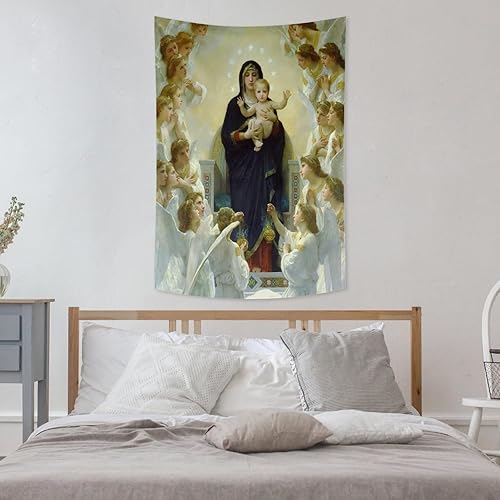 Miniatura 9 de Conank Tapiz de Dios con diseño de Jesús, arte de pared sagrada, corazón, decoración de lienzo para sala de estar, dormitorio, decoración del hogar,