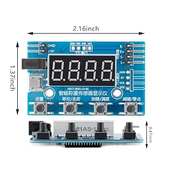 HX711 Digital Load Cell Module, Weight Sensor A/D Module with Display 24 Bit Weighing Scale Smart Arduino Load Cell Arduino Display/for Arduino