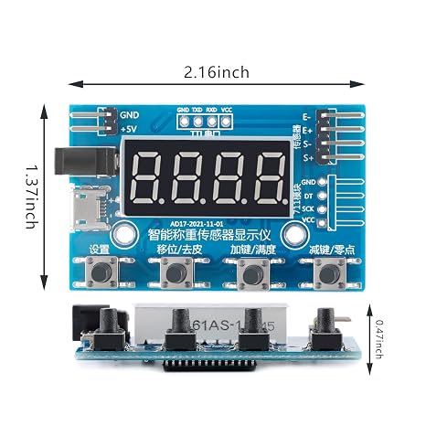 HX711 Digital Load Cell Module, Weight Sensor A/D Module with Display 24 Bit Weighing Scale Smart Arduino Load Cell Arduino Display/for Arduino