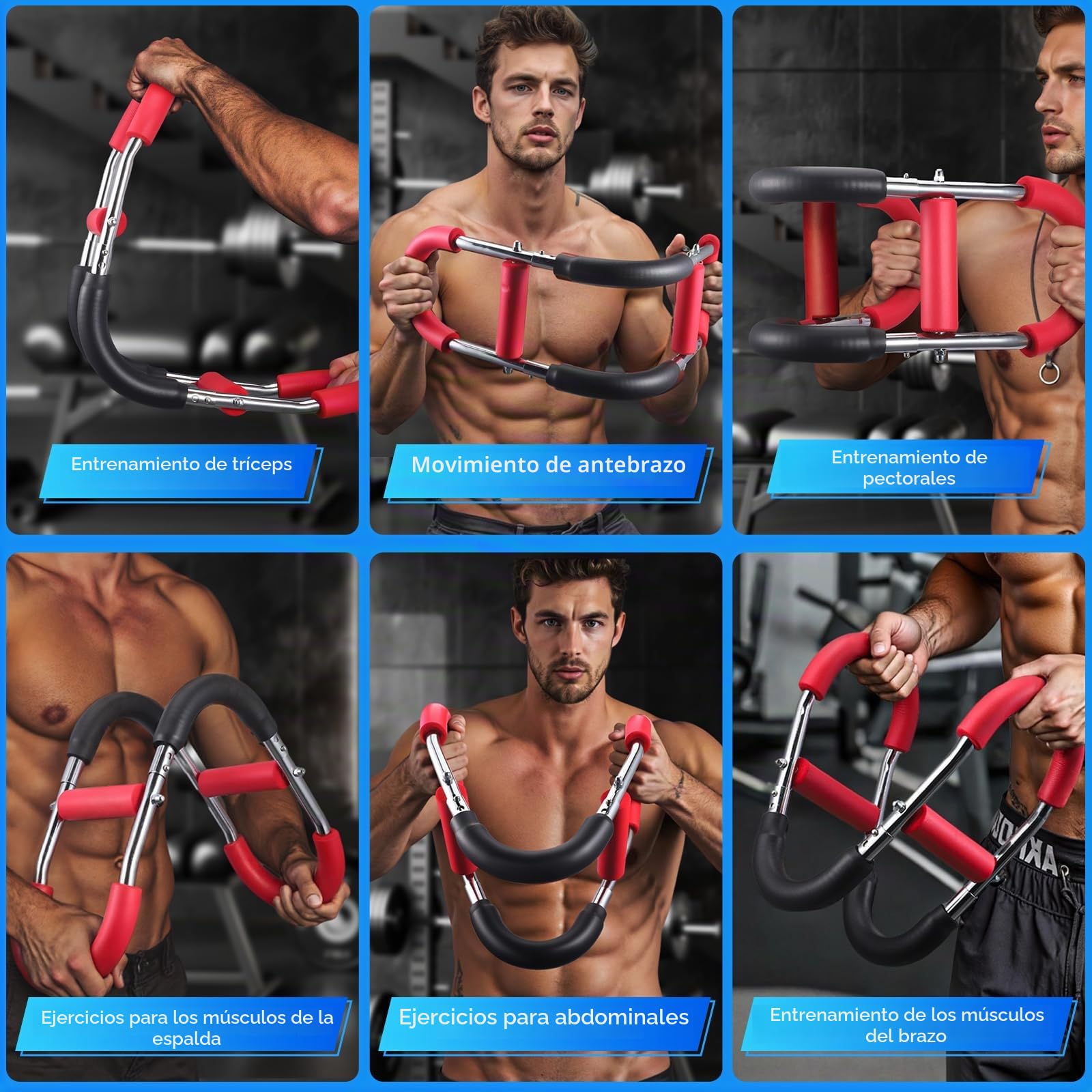 Ejercitador de Brazo, Ajustable de 22 a 440 Libras, Equipo de Entrenamiento Muscular de Hombro, Potenciador de f Fuerza Muscular para Brazo, bíceps, Abdomen, Hombro