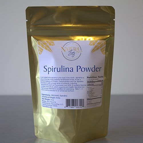 Spirulina en polvo (crudo, orgánico) 8 oz