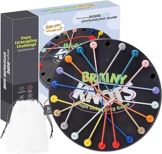 Wonka Brainy Knots Rope Untangling Game,Rope Untying Game,Twisted Rope Puzzle Game,Brain Teaser Puzzle,Rope Knots Untangle Stack Puzzle Sorting Board Game,Rope Puzzle Toy,String Solution Central Lacin