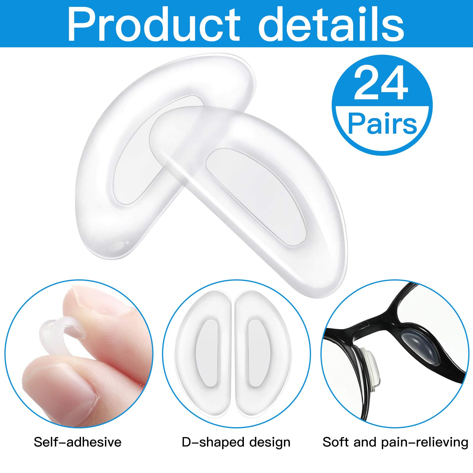 Puntali In Silicone Per Stanghette Occhiali PATIKIL - 2 Paia Antiscivolo E Morbide, Adatti Per Montature Sottili (0.9-1.2 Mm), Nero