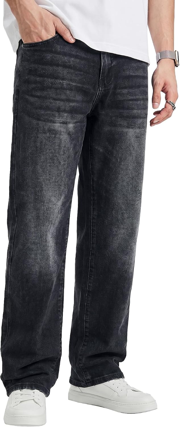 JMIERR Mens Baggy Jeans Stretch Casual Loose Fit Jeans...