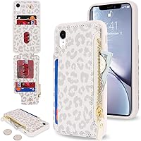 Vista 11 de Cavor Funda para iPhone Xr con tarjetero, funda tipo cartera para iPhone Xr para mujeres y hombres, funda para teléfono iPhone Xr con cartera, Crema