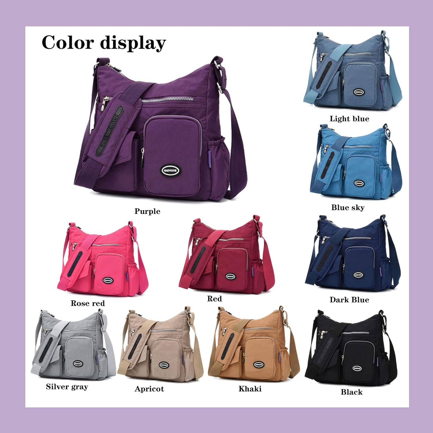 Deluxe handbag waterproof nylon fabric messenger bag Women's large capacity shoulder bag Tote bag