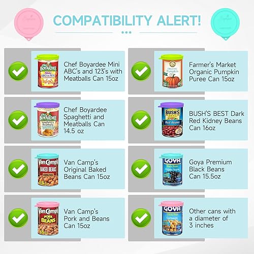 Miniatura 2 de 4 tapas de silicona para latas de 3 pulgadas para Goya  Van Camp  Chef Boyardee  Bush 's Best  Farmer's Market Can, cubierta de sellado hermético