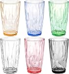 Hedume paquet de 6 17oz Verres à boire de qualité supérieure, ensemble 6 Coupes de tumbler empilables, coupes d'eau en plastique BPA Gratuit