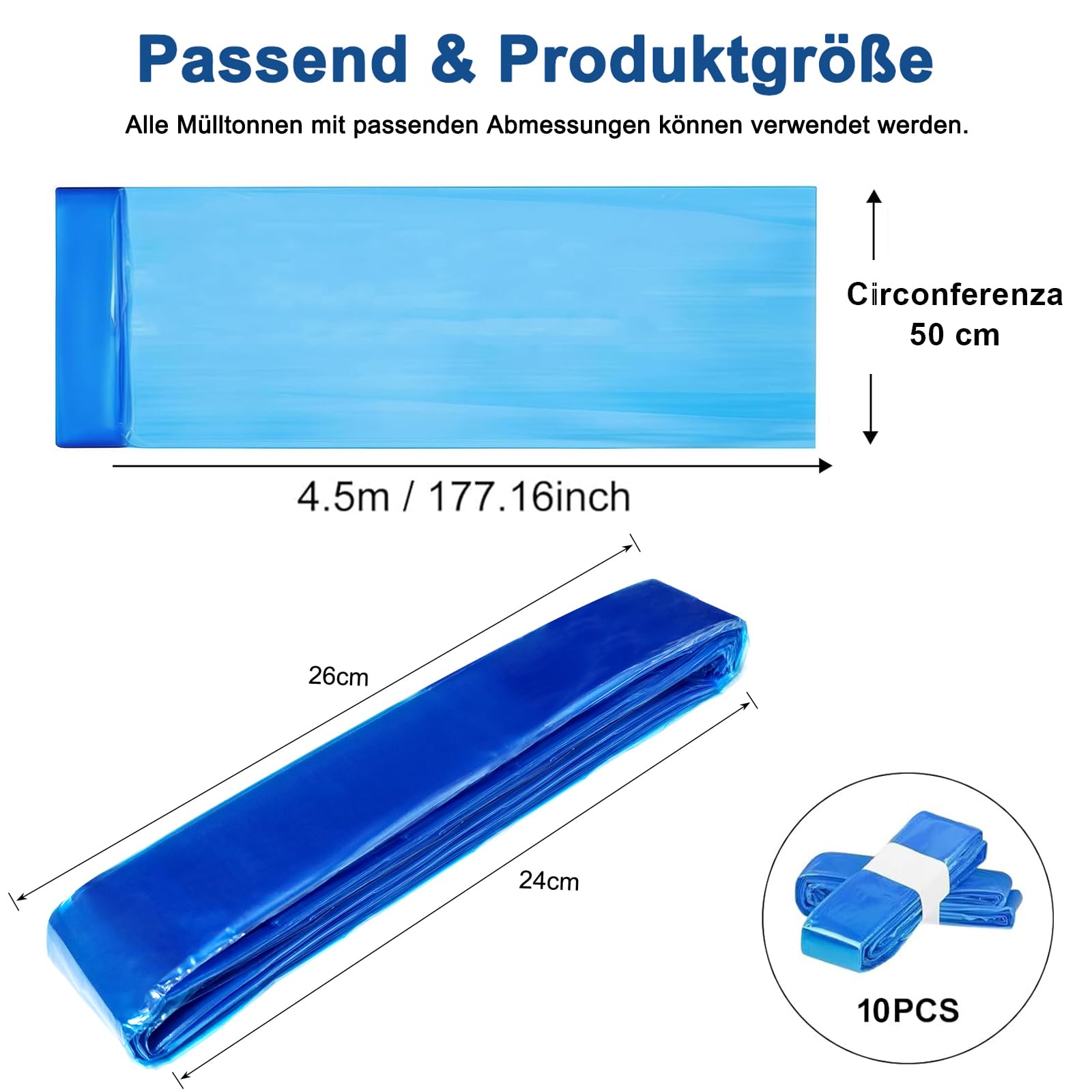 TopEsct Sacchetti Mangiapannolini 4,5M x 10 Pezzi Ricarica Mangiapannolini, Compatibile con Angelcare Foppapedretti LitterLocker con Twist & Click, Tecnologia Antiodore EVOH (Confezione da 10)