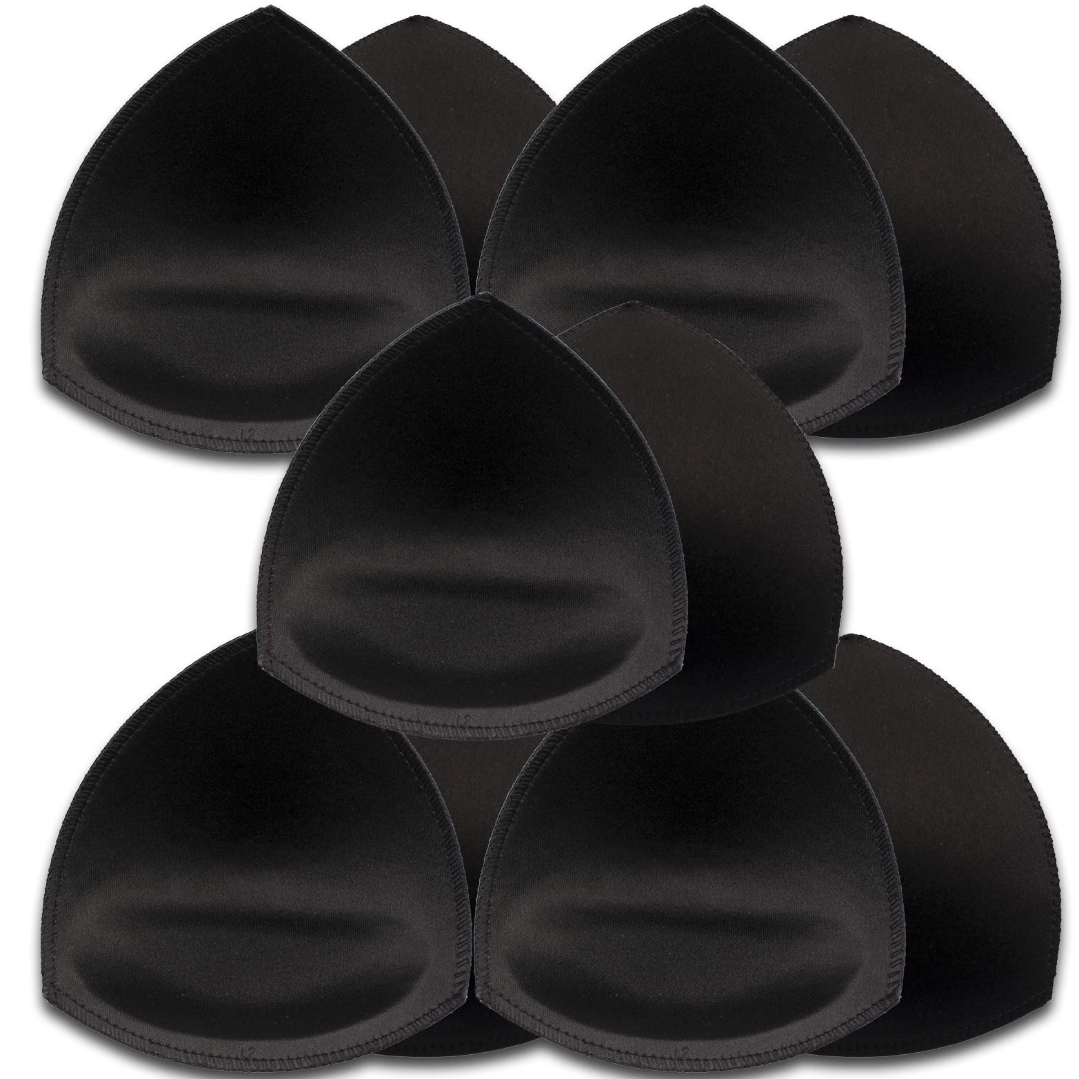 TAOHUA GARDEN 5 Pairs Bra Pads Inserts,Removable,Breathable, Air Cotton,Foam Sponge A/B CUP Black