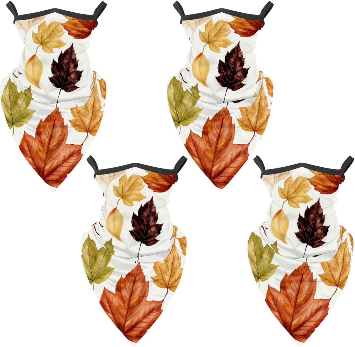 4 Pieces Thanksgiving Leaves UV Protector Scarf, Summer Cooling Neck Gaiter for Men/Women