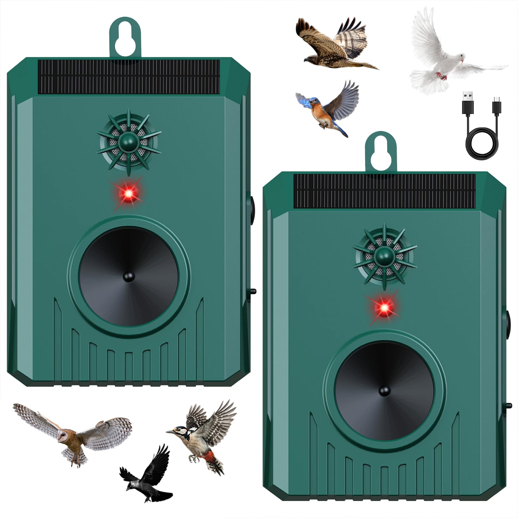 Photo 1 of 2026 Solar Ultrasonic Bird Repellent Devices Bird Repeller Outdoor Woodpecker Deterrent for House IP65 Waterproof Bird Deterrent Pigeon Goose Repellent for Outside Patio Porch Balconies Rooftop (2)