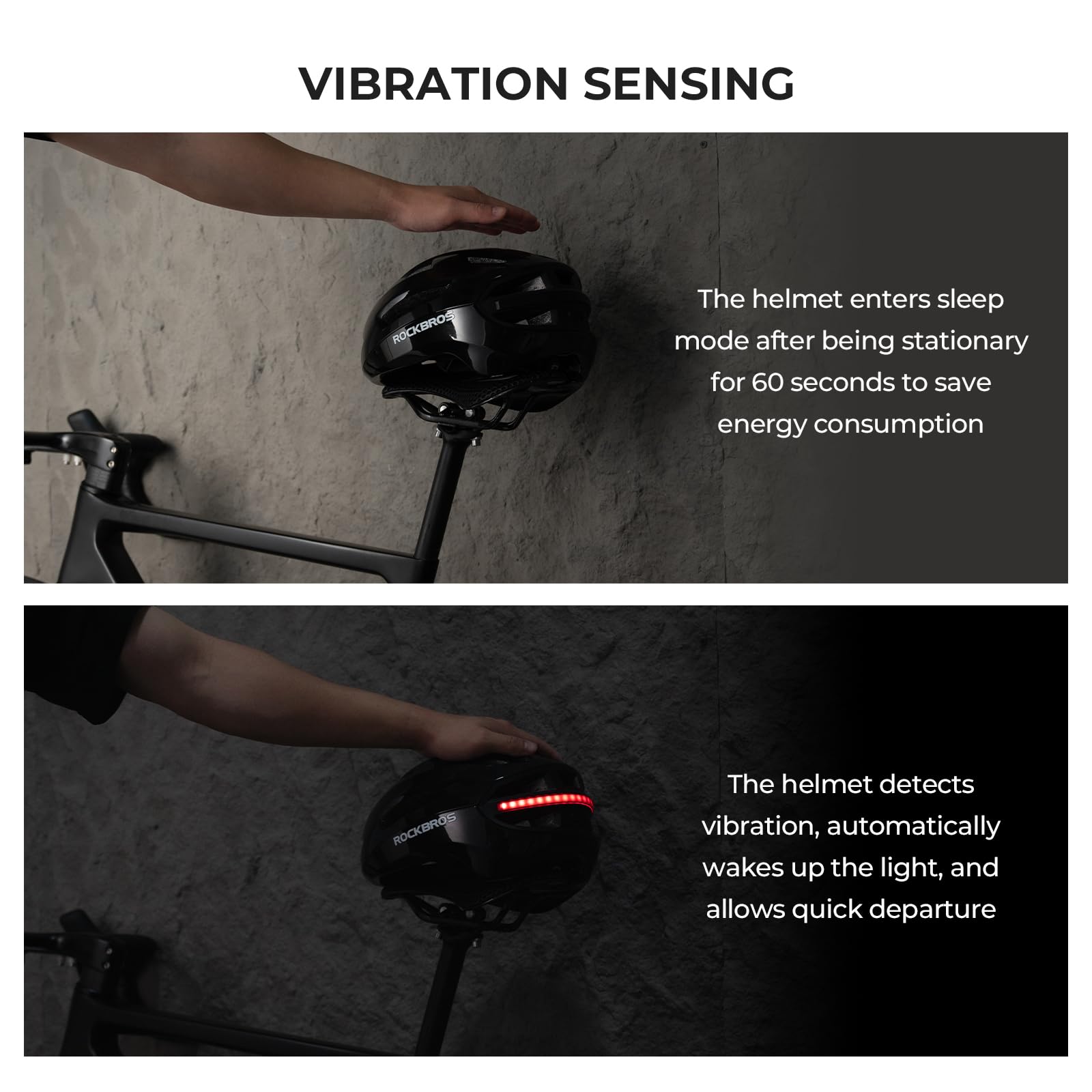 ROCKBROS Casque Vélo avec Lumière Homme Femme, Casque Intelligent avec LED Avant et Arrière, Clignotants & Télécommande, pour Vélo de Route VTT VAE