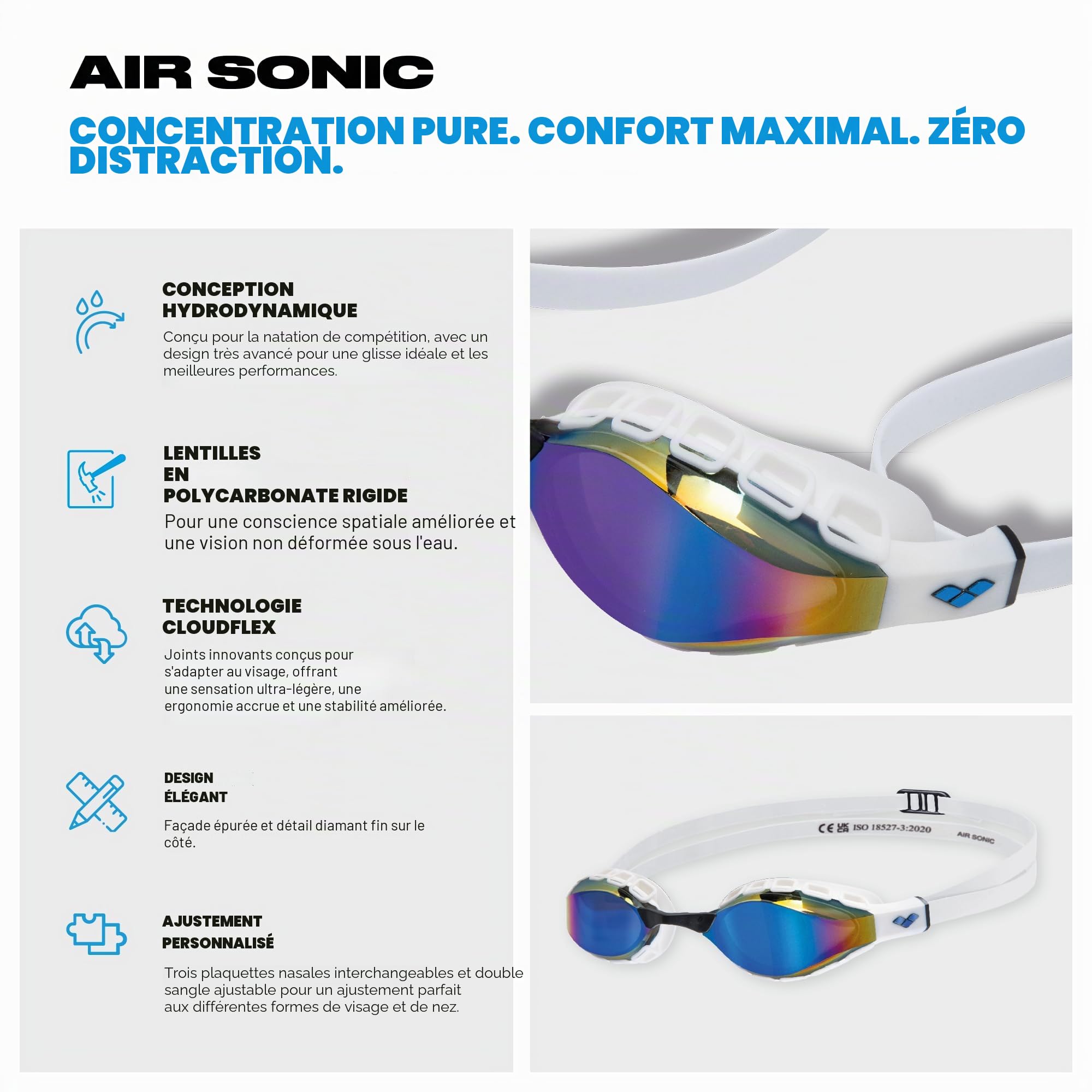 arena Air Sonic Mirror Lunettes Mixte (lot de 1)