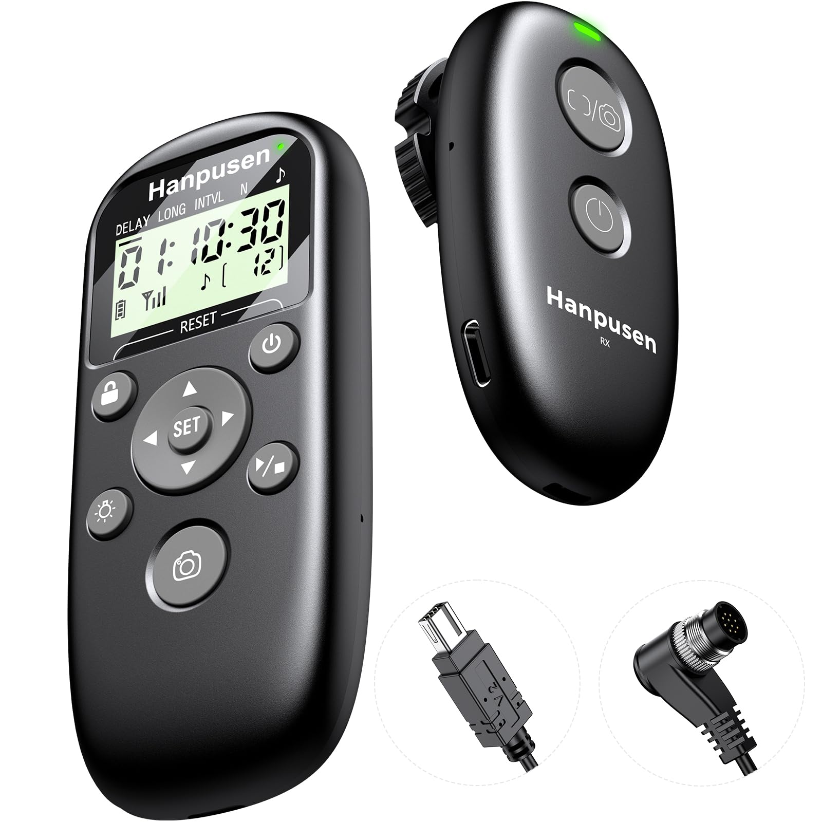 Hanpusen Intervalómetro inalámbrico recargable para cámara Nikon, temporizador y disparador remoto, control remoto para Nikon