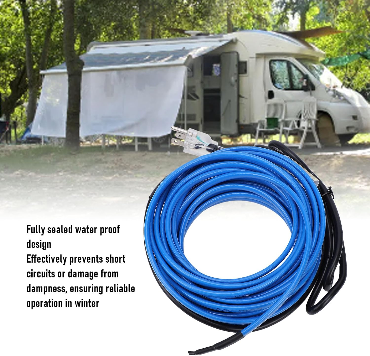 Fafeicy Pipe Heating Cable, Self Regulating PVC Heating Cable, Pipe Freeze Protection, Ideal for Outdoor Water Pipes