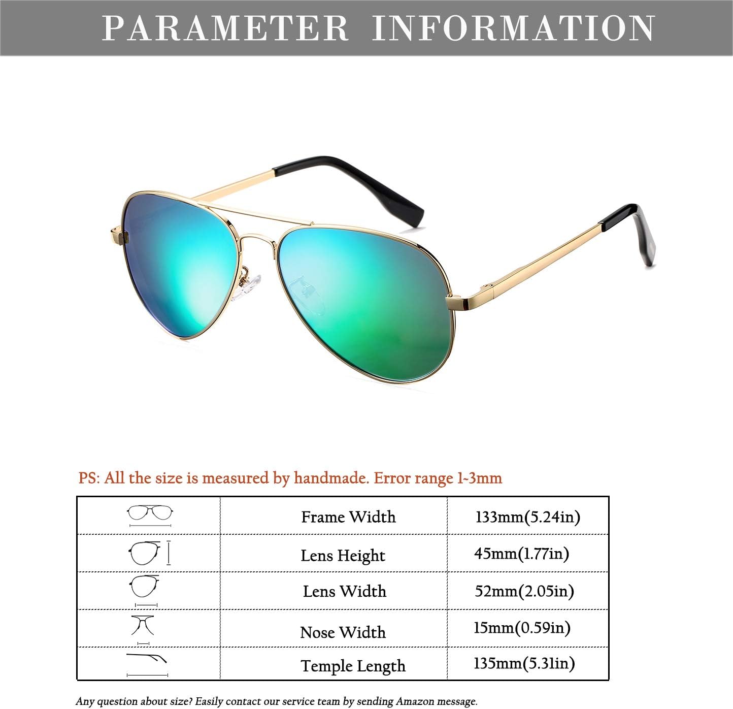 HJSTES Polarized Kids Aviator Sunglasses for Girls Boys Classic Juniors Glasses UV400 Protection Lens,52mm - Image 9