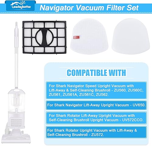 Miniatura 2 de Filtro de vacío de repuesto para Shark Navigator Zero-M Lift-Away Speed Vertical ZU560 ZU561 ZU562 ZU572 UV650 UV725 ZU660 CU530 ZD400 ZD402 ZD201,