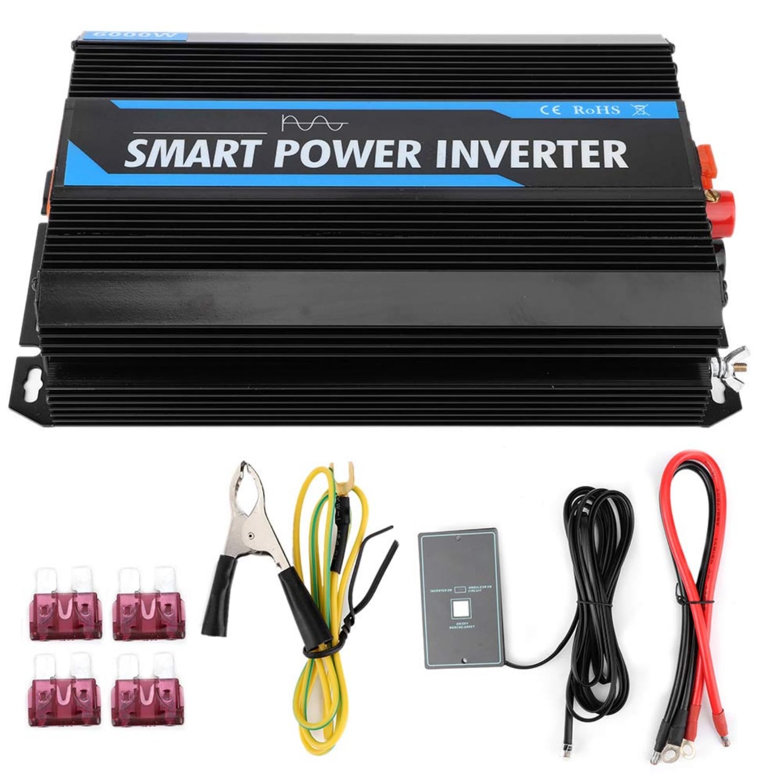 Przetwornica napięcia samochodowego, 5000 W, 12 V do 220 V, czysta fala sinusoidalna, transformator, akcesorium samochodowe, do podróży/biwakowania/zasilania