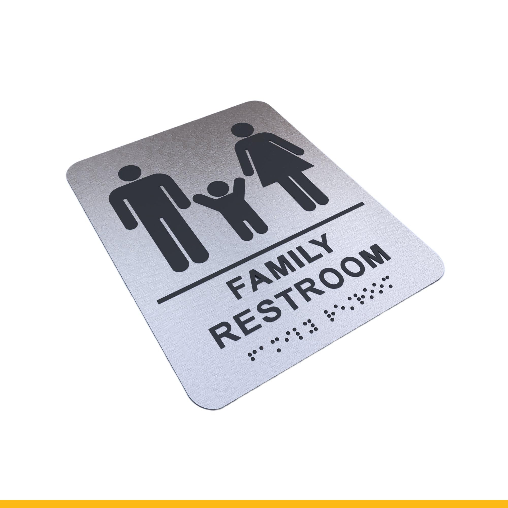 ADA Compliant Unisex Accessible Restroom Braille Sign ,8\"x8