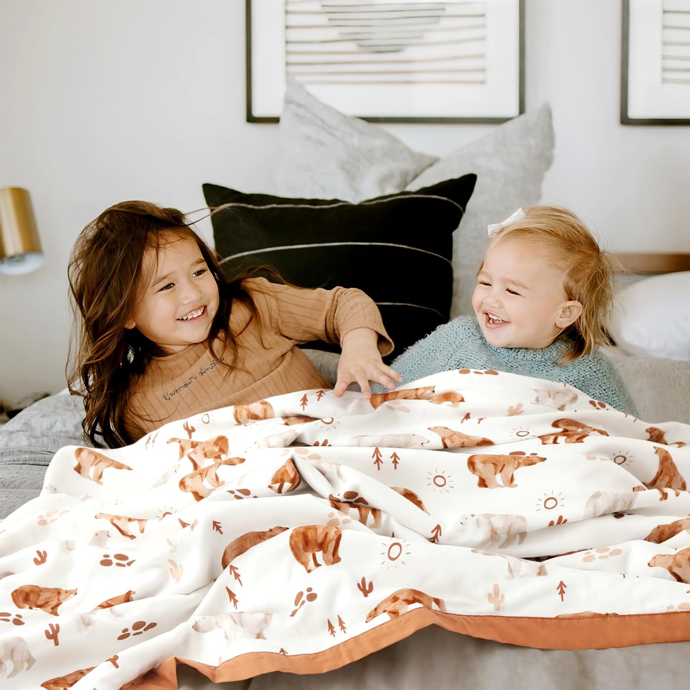 GRSSDER Baumwoll-Musselin-Steppdecke, seidig weich und atmungsaktiv, Kinder-Überwurfdecke, übergroße Musselin-Decken für Neugeborene, Kleinkinder und Kinder, 6 Schichten, wendbares Design für alle