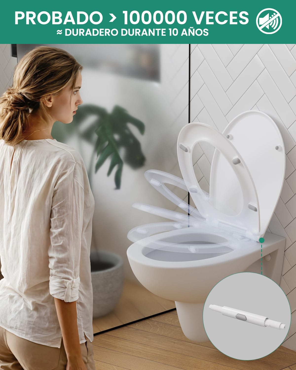 Toiletdeksel met softclose, antibacteriële wc-bril met Quick Release