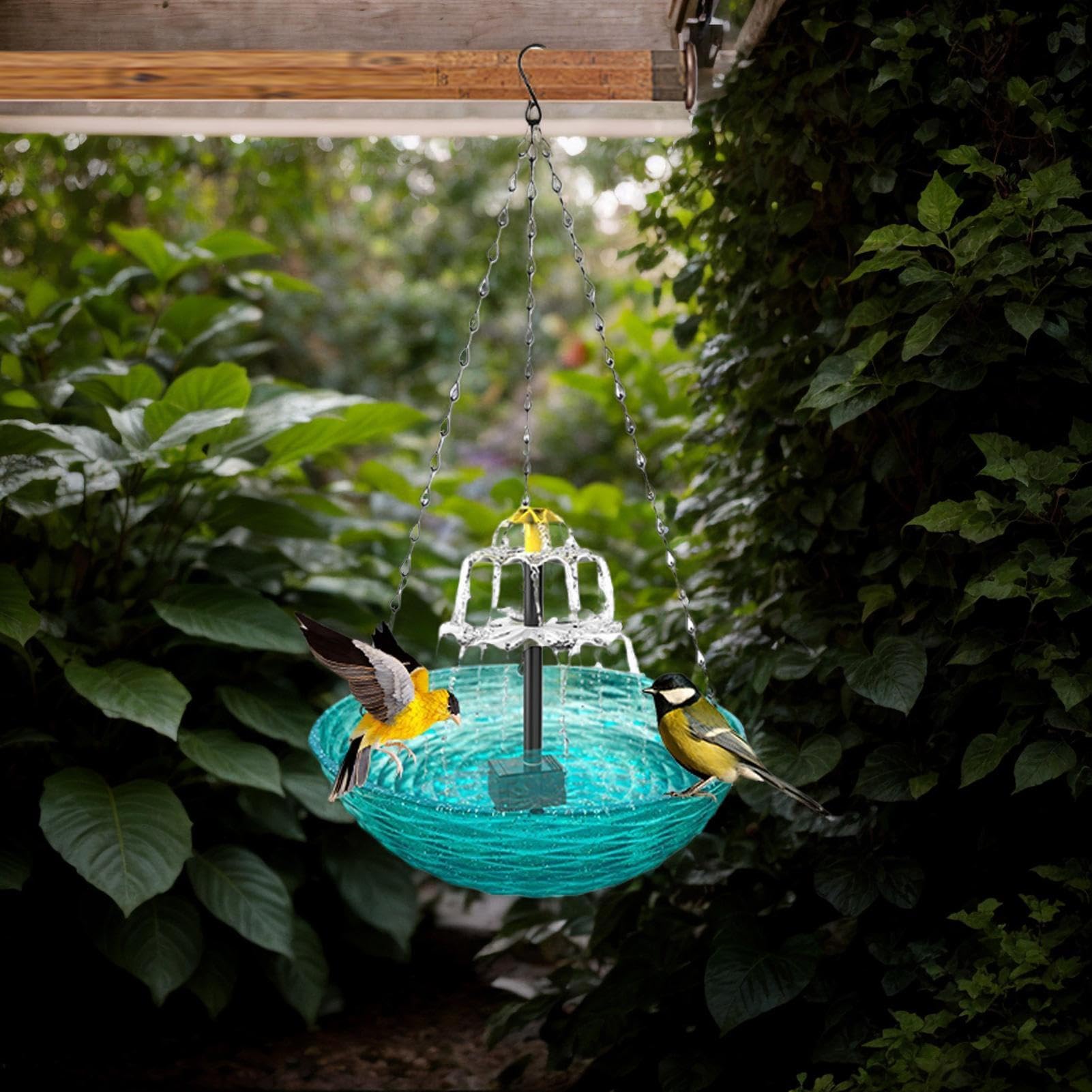 de baño para pájaros, para pájaros al Aire Libre, decoración de jardín, diseño de Doble función, Material Resistente a la Intemperie, tamaño Mediano para balcón, Patio Trasero, Uso