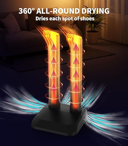 Miniatura 4 de NESOVI Secador de botas eléctrico mejorado Secadores silenciosos de zapatos con antiobstrucción Práctico secador de botas para botas de trabajo con