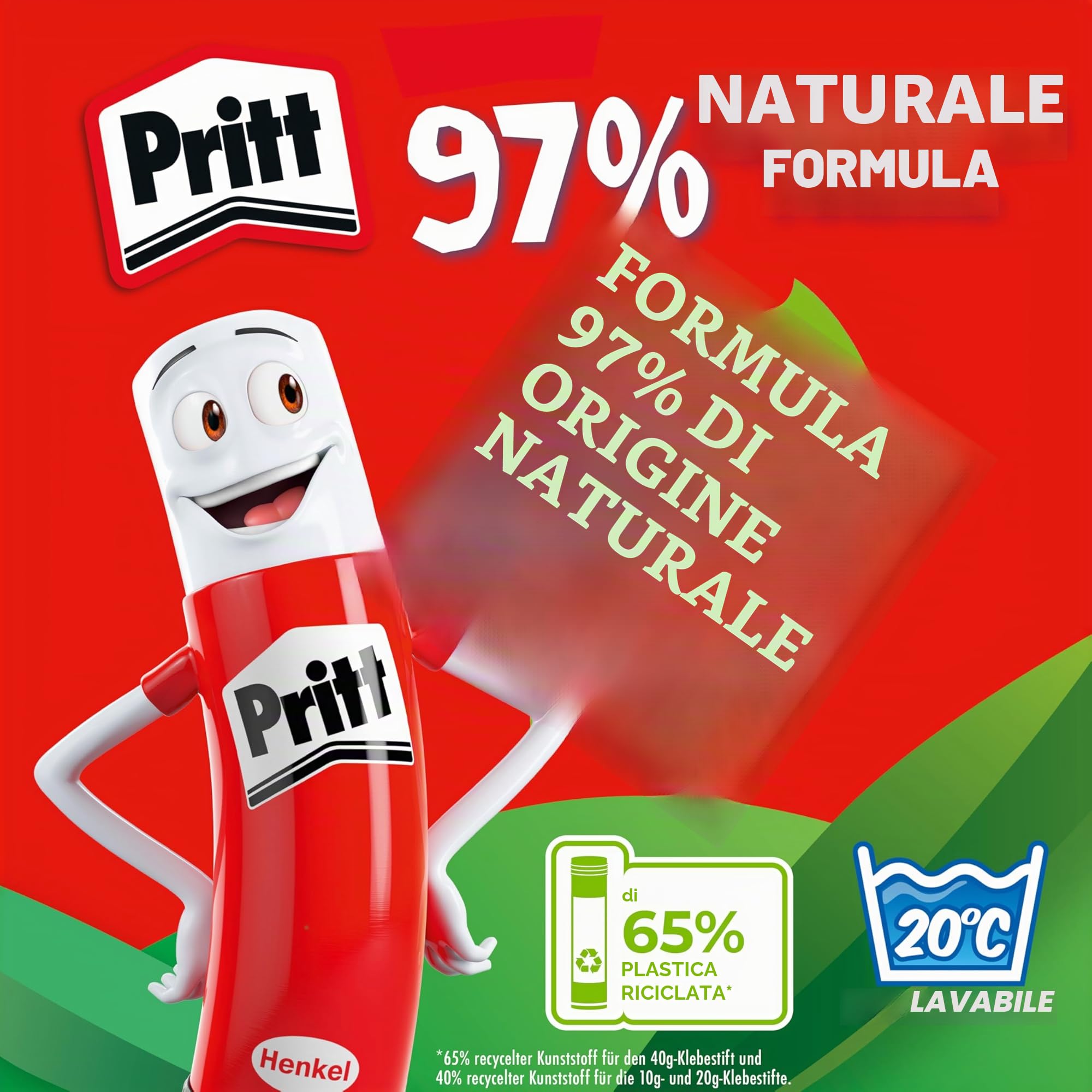 Pritt Colla stick, sicura e adatta ai bambini, per lavori artistici e artigianali, colla forte per cancelleria e cancelleria, 24 x 22 g