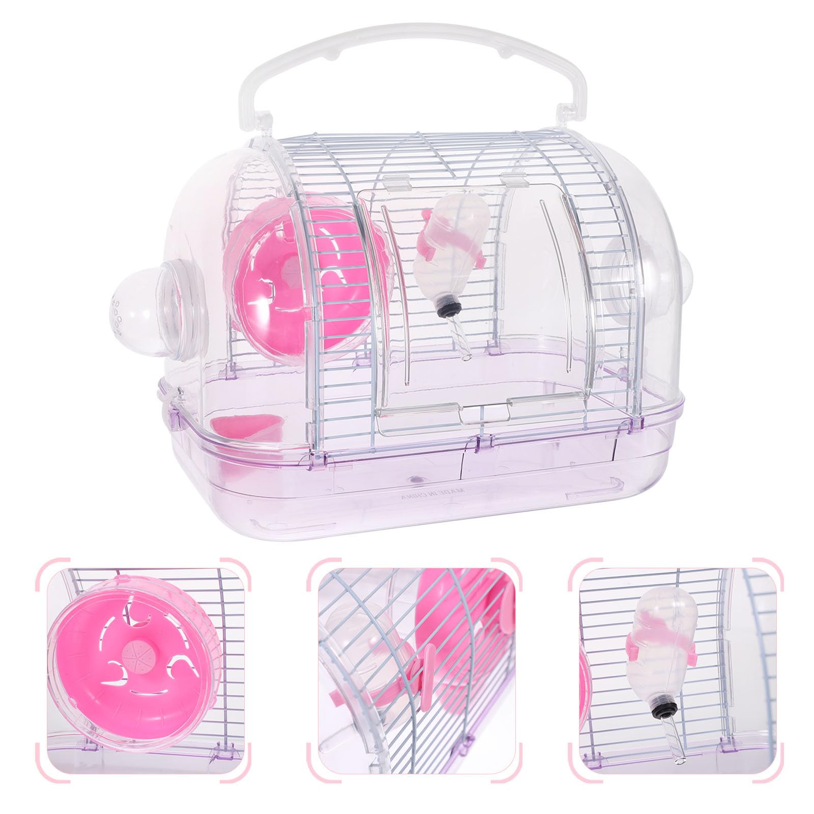 MAGICLULU Hamstertransportbox als Reisekäfig aus Kunststoff und Eisen mit Sicherem Material und Leicht zu Reinigen für Hamster und Meerschweinchen im Freien