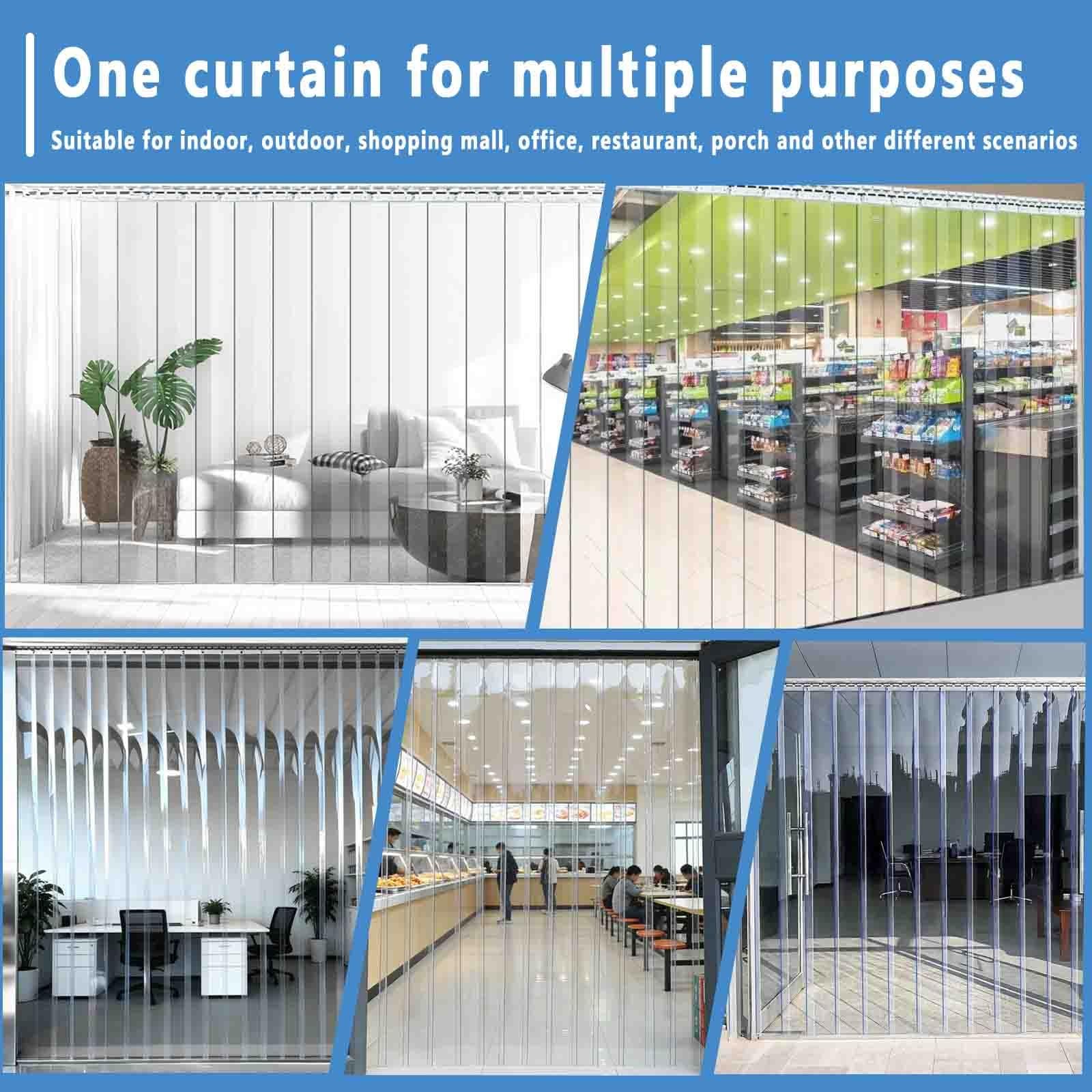Rideau De Porte Laniere Plastique Rideaux À Lamelles Verticales Transparent Rideau Exterieur Porte Anti Chaleur Rideau Exterieur Impermeable(2.2mm,W15cmxH270cm)