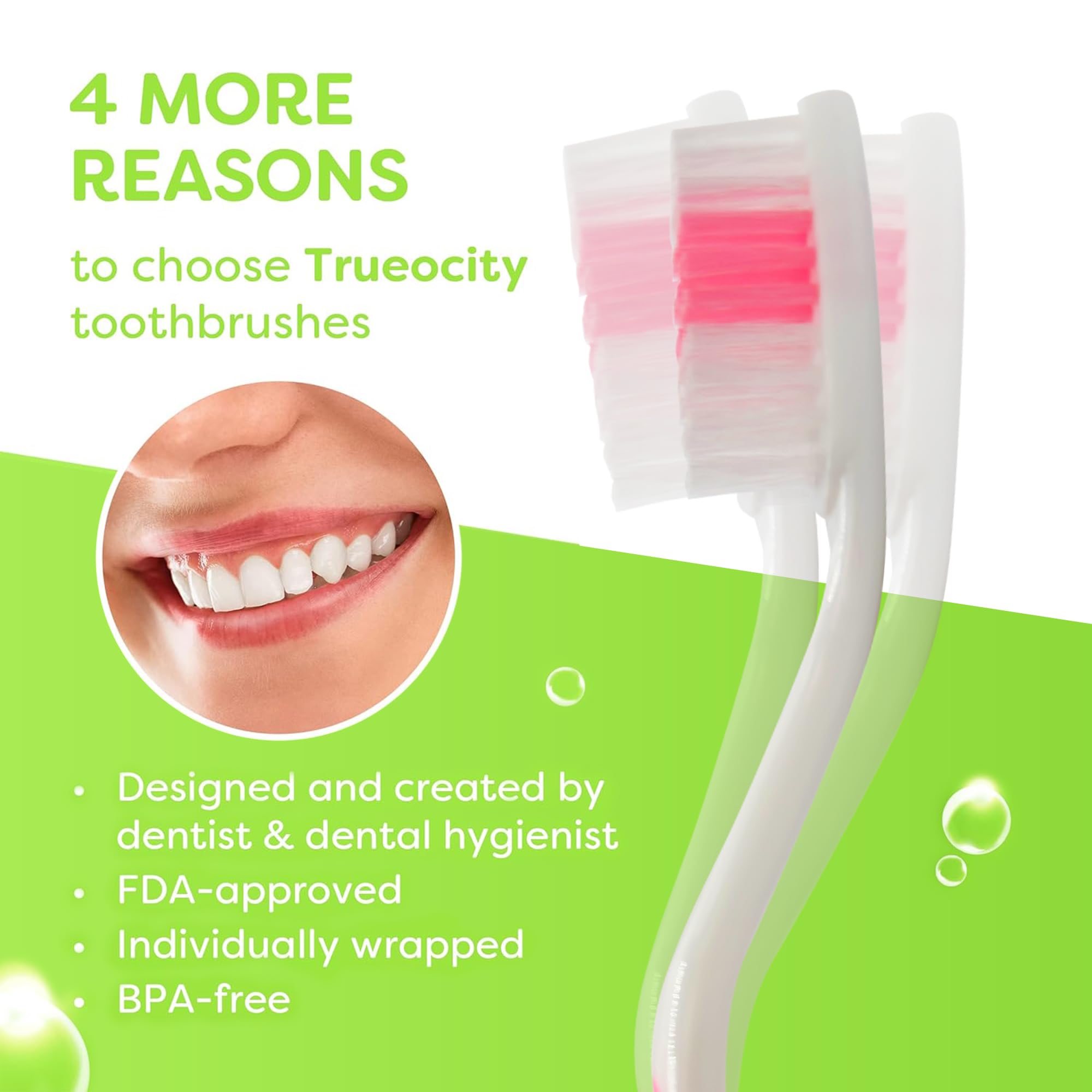 Paquete de 30 cepillos de dientes envueltos individualmente, cerdas medianas, multicolor y perfectos para adultos y niños, paquete de viaje, cepillos de dientes desechables para uso a granel 5