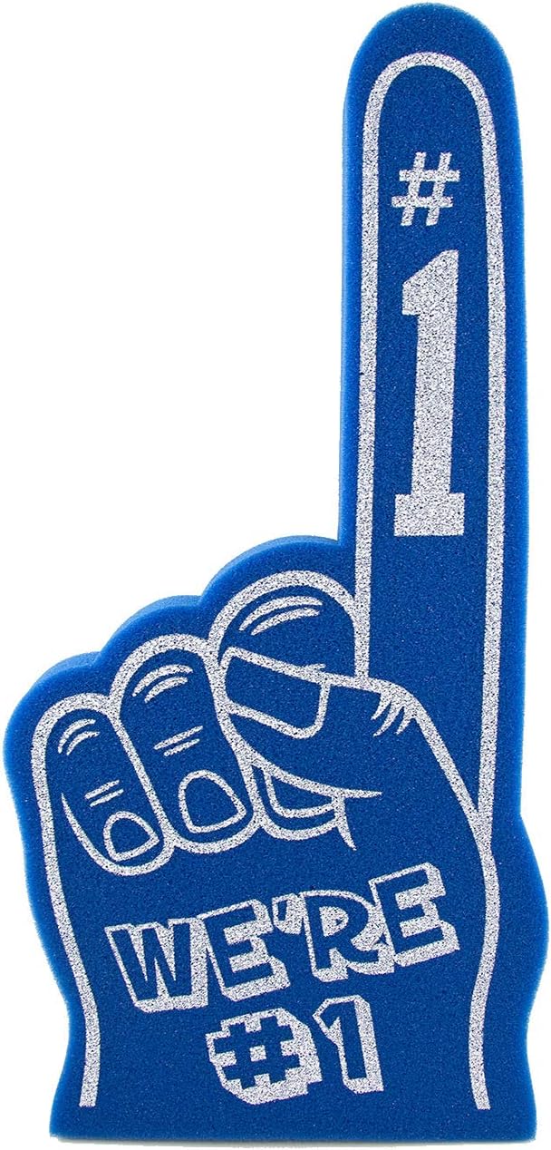 Giant Foam Finger 18 Inch- We're Number 1 Foam Hand for All Occasions - Cheerleading for Sports - Exciting Vibrant Colors use as Celebration Pom Poms- Great for Sports Events Games School Business
