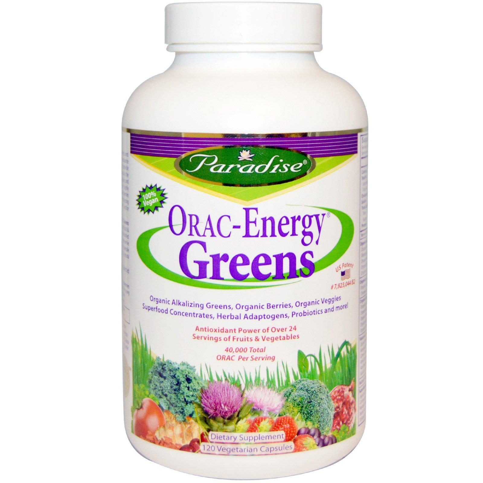 Paradise Herbs ORAC-Energy Greens, 120 Vegetarian Capsules