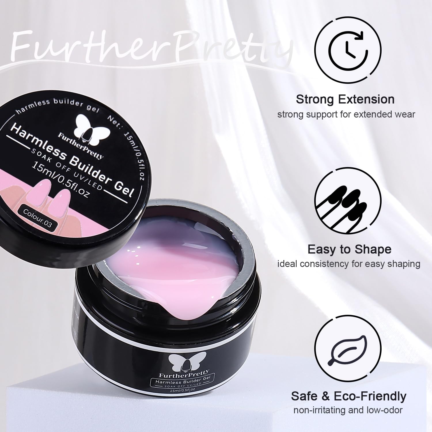 Builder Gel Nail Kit, 4 Colors Polygel for Nail Extension (Milky White, Nude, Pink, Orange) with Dual Nail Forms & Brush, UV/LED Soak Off Nail Sculpting Gel for Overlay & Repair