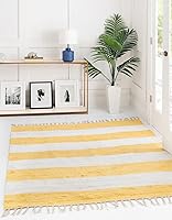 Vista 11 de Unique Loom Chindi Rag Collection - Alfombra a rayas (2 pies x 5 pies 1 pulgada, gris/marfil)
