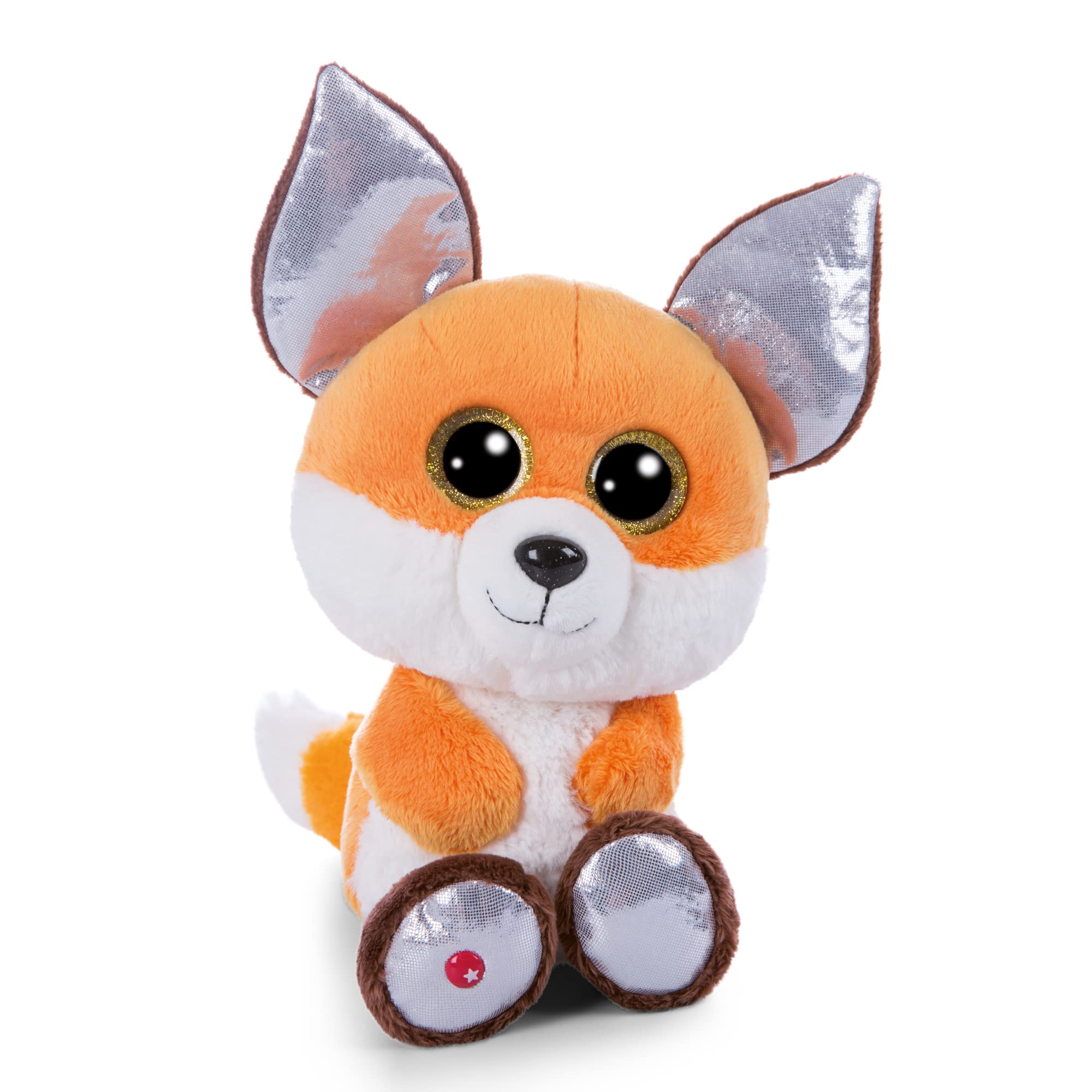 NICI Glubschis: The Original – Glubschis Fox Runizzi 15cm I Sitting Plush Toy Fox with Big Glittery Eyes I Soft Toy For Cuddly Toy Lovers