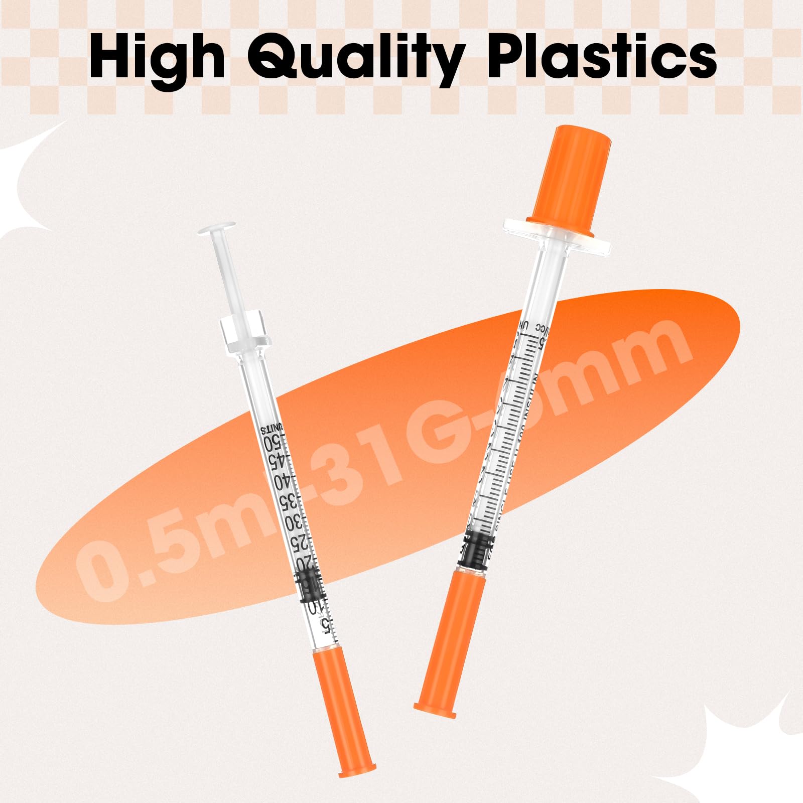0.5ml Syringe with Cap, 31G 1/4" 6mm 1/2cc Syringes, Pack of 100 — Amazon image 4