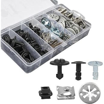 OTUAYAUTO Pack of 100 Mounting Clips Repair Kit 6 Types of Universal Car