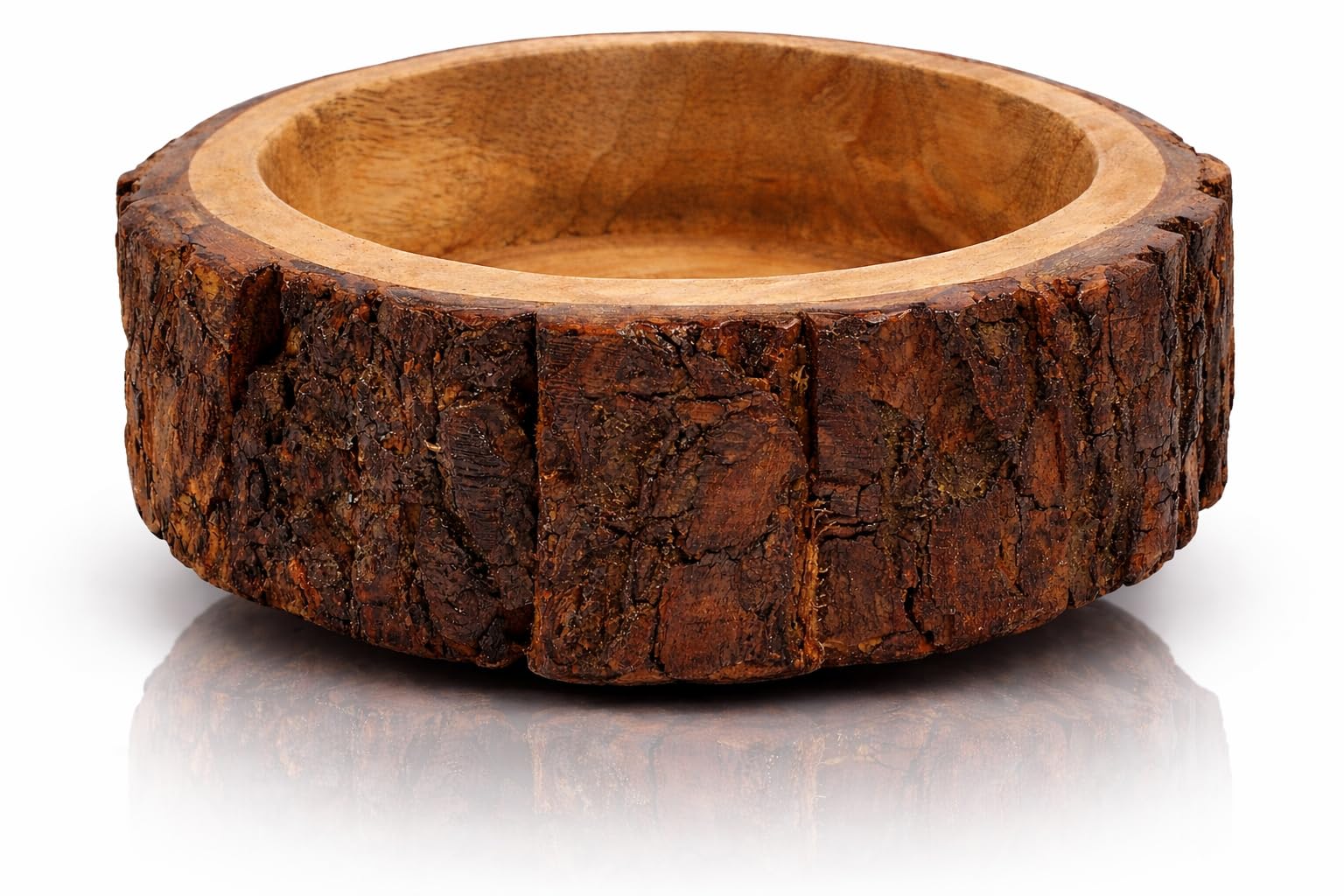 Bol décoratif fait main en bois de 17,8 cm, l'élégance artisanale pour votre salon