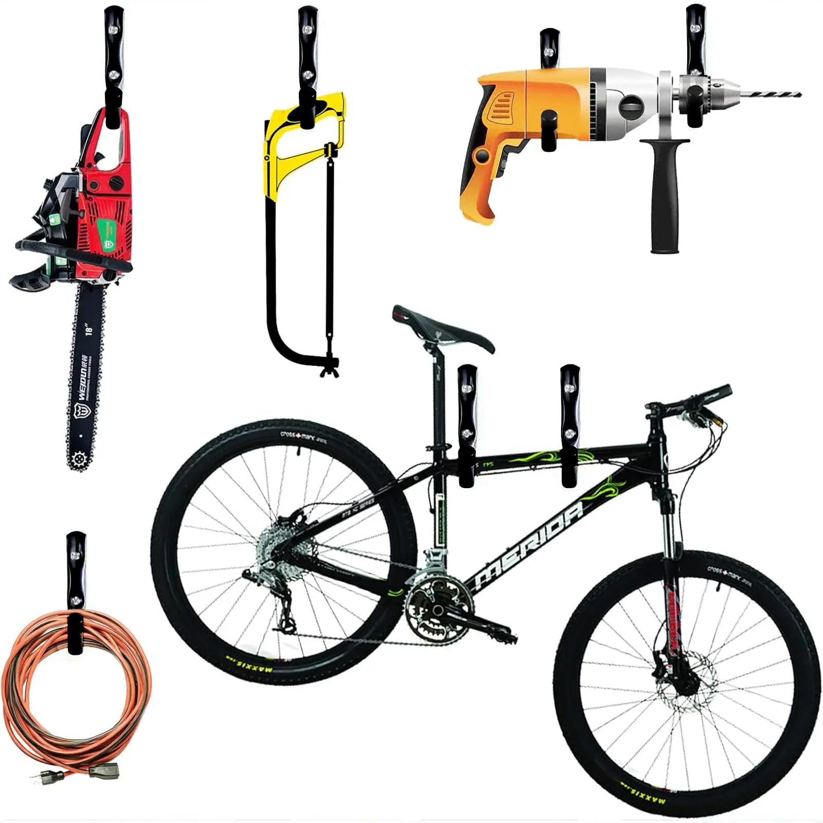 Gancio per appendere a parete di bicicletta confezione da 6 unità