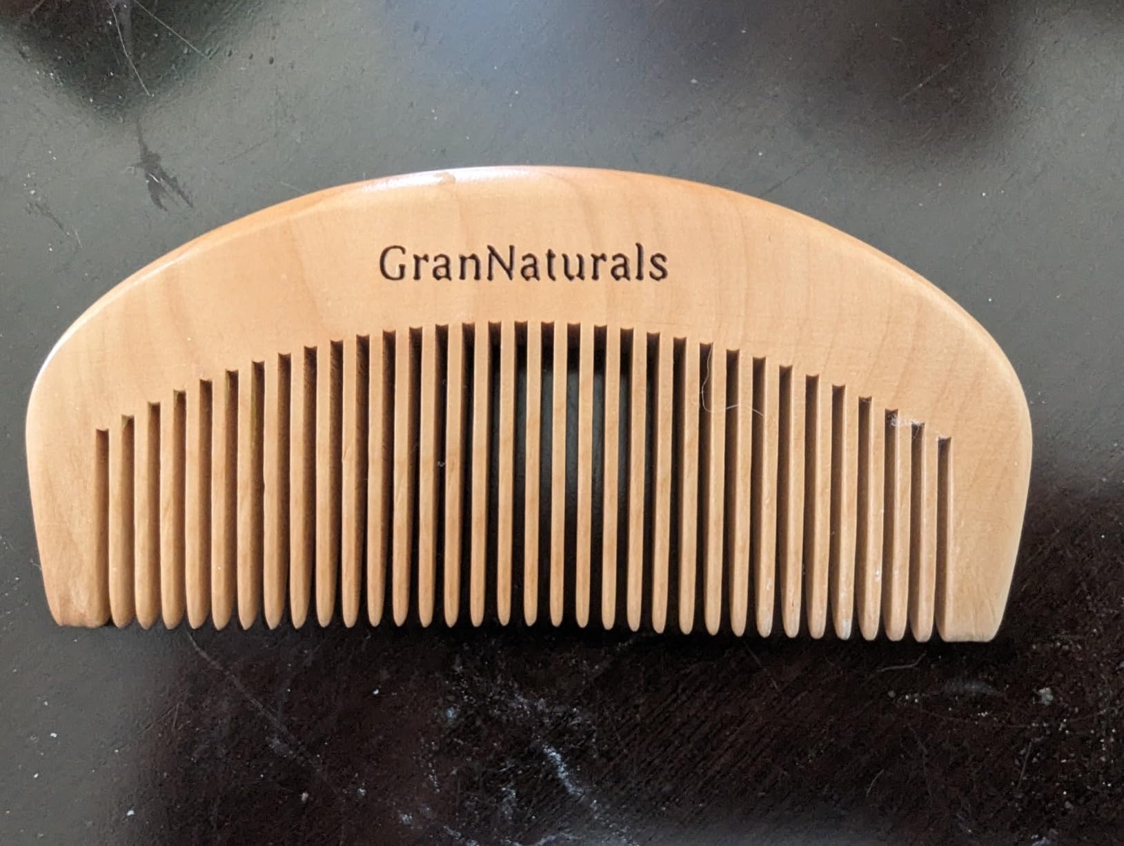 GranNaturals Wooden Comb for Detangling & Styling Wet or Dry Hair - Small Pocket Sized Fine Tooth Natural Wood for Curly, Thin, Thick, Wavy, or Straight Hair - Birthing & Labor Tool