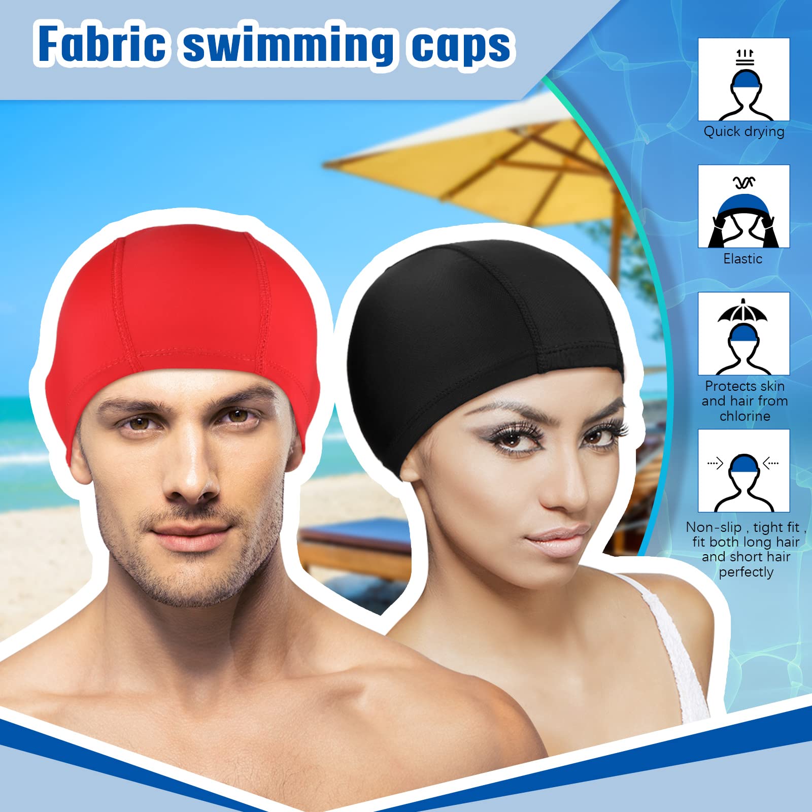 2 Pezzi Cuffia Da Nuoto in Tessuto Unisex Cuffia Da Bagn 2 Pezzi Cuffia Da Nuoto in Tessuto Unisex Cuffia Da Bagn