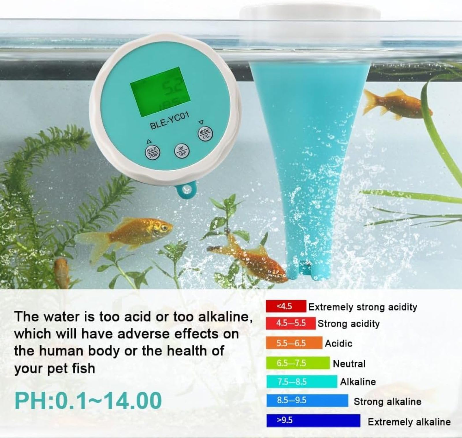 Probador de Agua Digital, Detector de Calidad Del Agua, 6 en 1 PH EC TDS ORP TEMP Residual Chlorine Water Tester Pen Aplicación Remota A Prueba de Agua, para Agua Potable Piscina Acuario Hidroponía