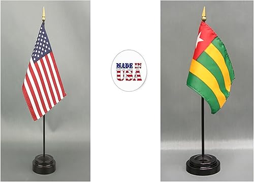 Miniatura 75 de Juego de banderas de escritorio de Afganistán, hecho en Estados Unidos, de rayón de 4 x 6 pulgadas, escritorio de oficina y pequeñas banderas