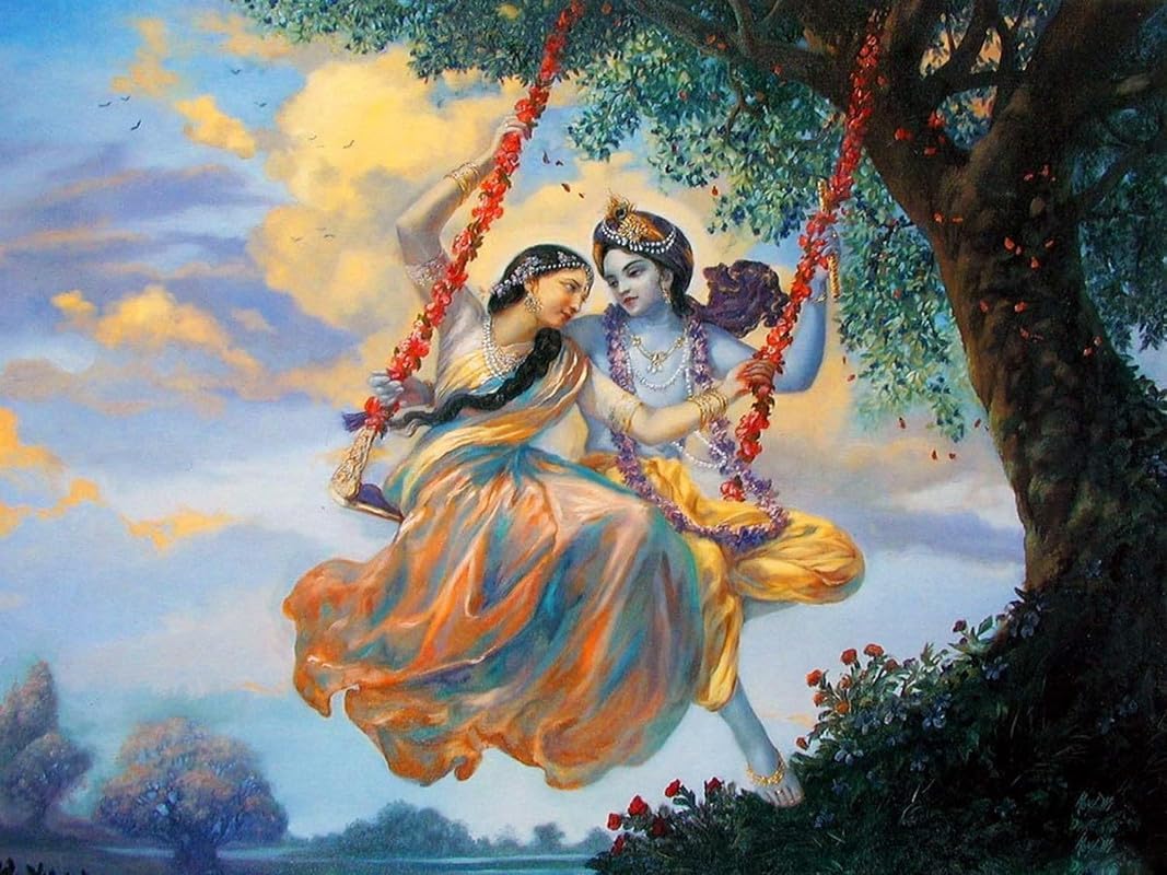 TREXEE Sri Radhe Krishna DIY 5D Diamond Painting Kit Diamond Paint by Numbers Kit for Kids Adults Beginner, DIY Acrylic Diamond Painting On Canvas DIY Radha Krishna Painting by Number Religious Diamond Painting (Frameless)(12x16 inch)-image-32