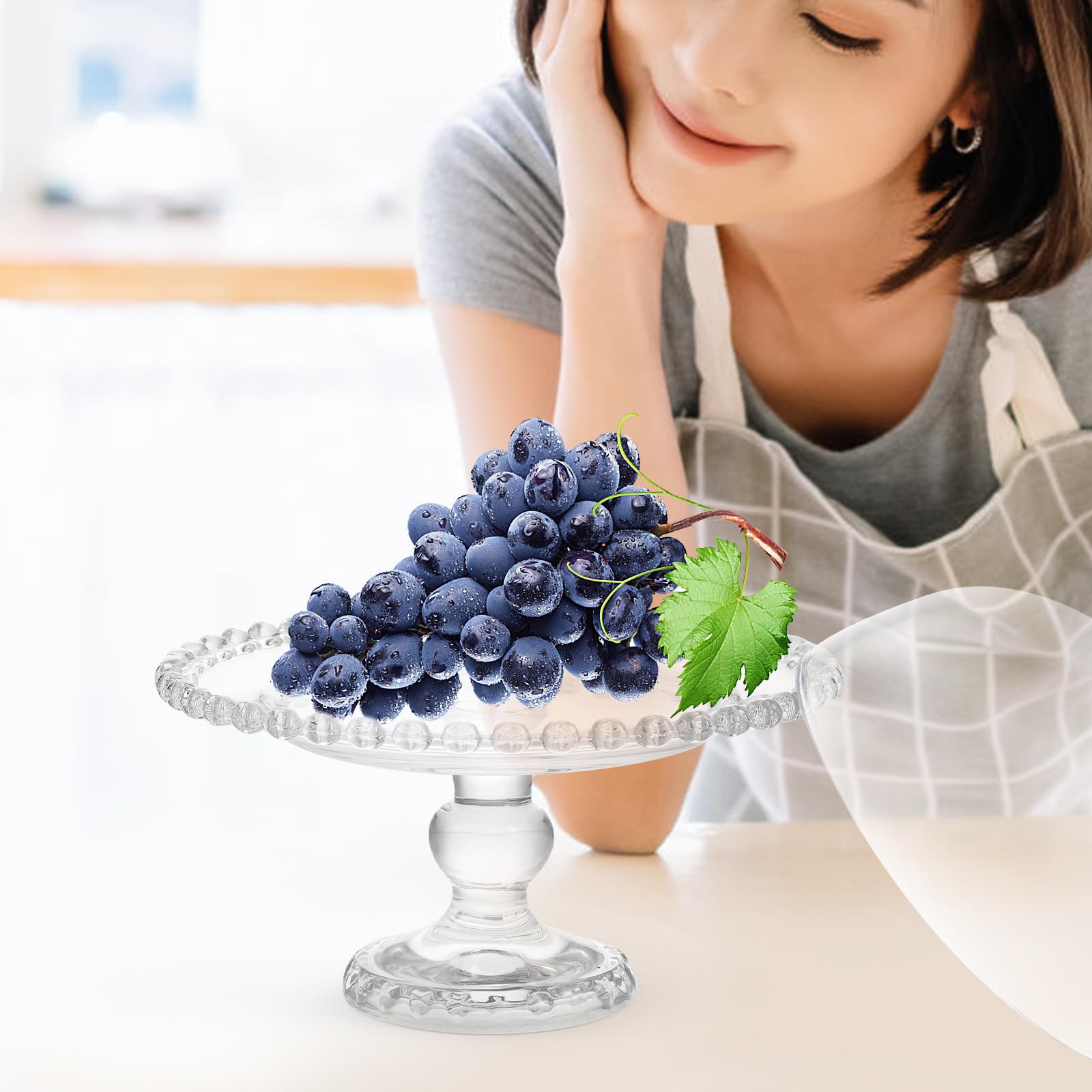 Glas Servierplatte mit Glocke, 1 Satz, Transparent, für Obst und Gemüse