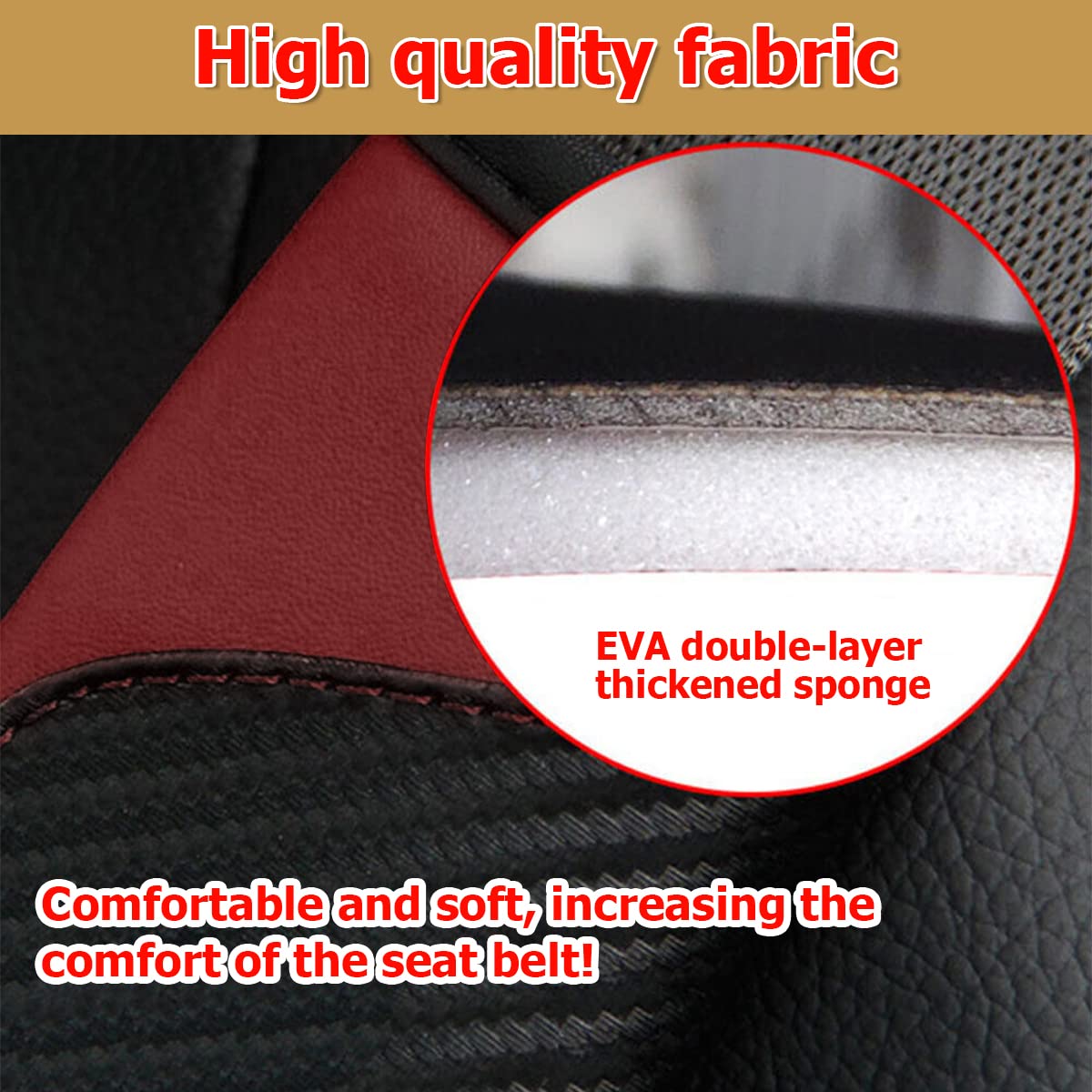 Lot De 2 Protège-ceintures De Sécurité Auto - Coussin En Fibre De Carbone - Neuf Générique