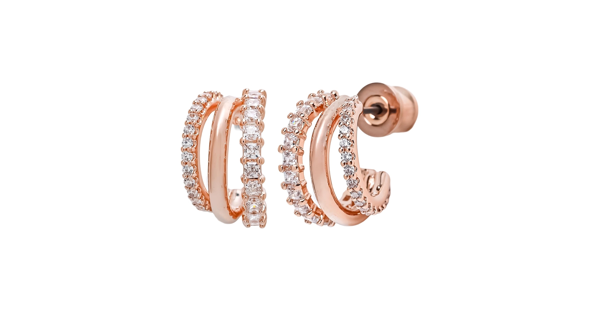 SWAROVSKI　Hyperbola フープピアス　ローズゴールドカラー Amazon | スワロフスキー ピアス Hyperbola フープピアス クリア