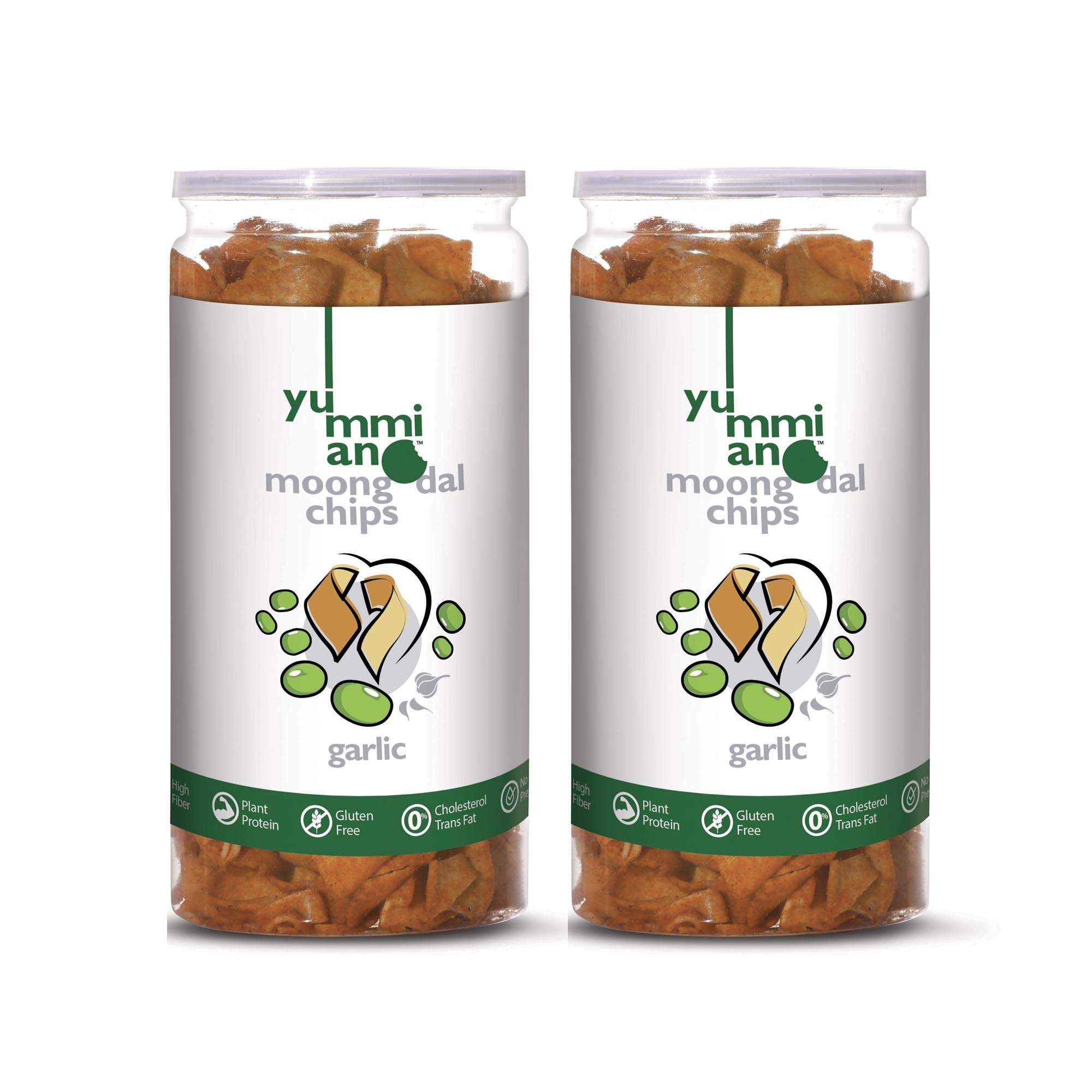 Yummiano® Moong Dal Chips - Authentic Vacuum Cooked Lentil Chips, No Cholesterol Healthy Snacking, High Nutrient Content, No Added Preservatives - Pack of 2 - 140g Each (Garlic) (B08SL5WL67) Amazon Price History, Amazon Price Tracker